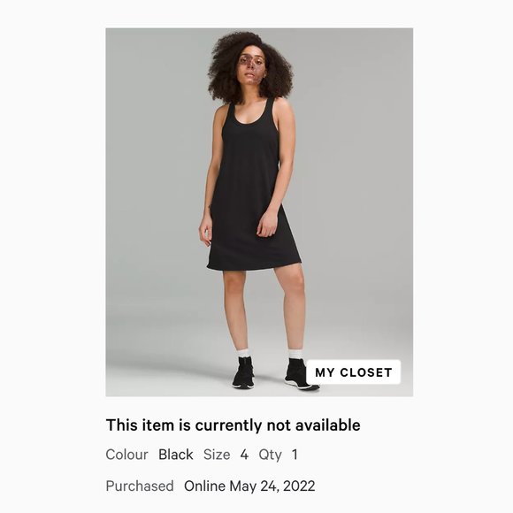 lululemon Black Classic-Fit Cotton-Blend Scoop Dress size 4 - Picture 11 of 12